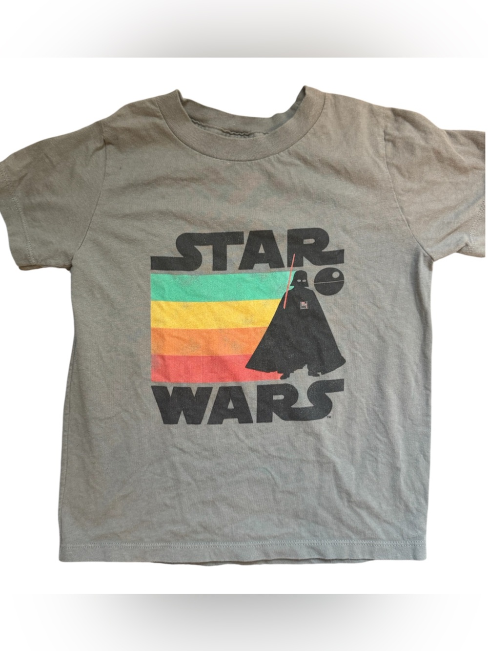 StarWars Kids Short Sleeve Tee in Gray with Retro Darth Vader